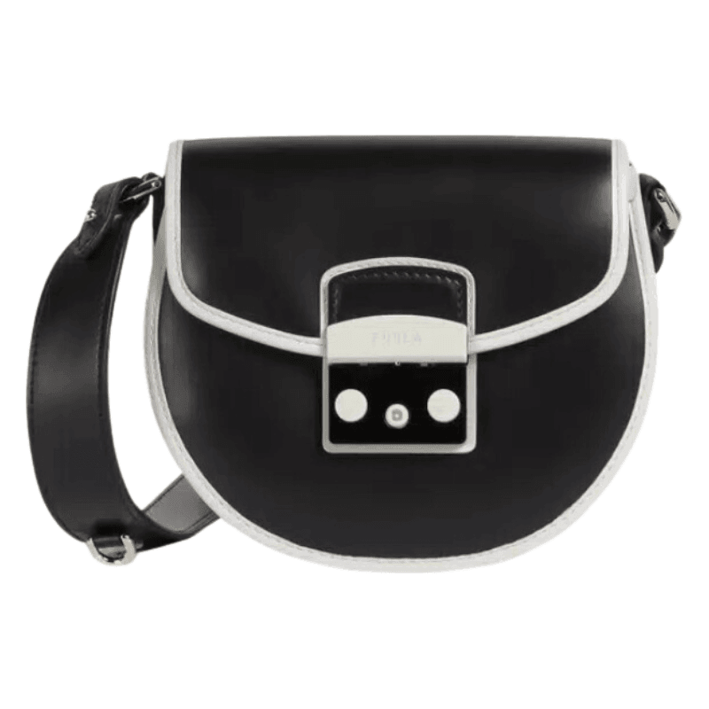 Furla Metropolis Mini Round Crossbody Bag Nero Talco