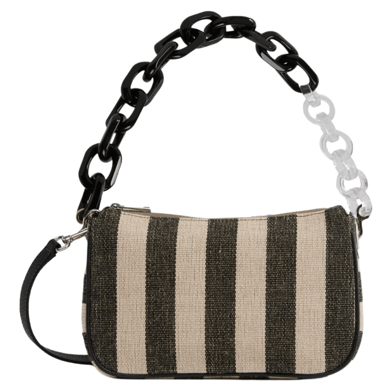Furla 'Moon' Shoulder Bag Stripped Toni Nero