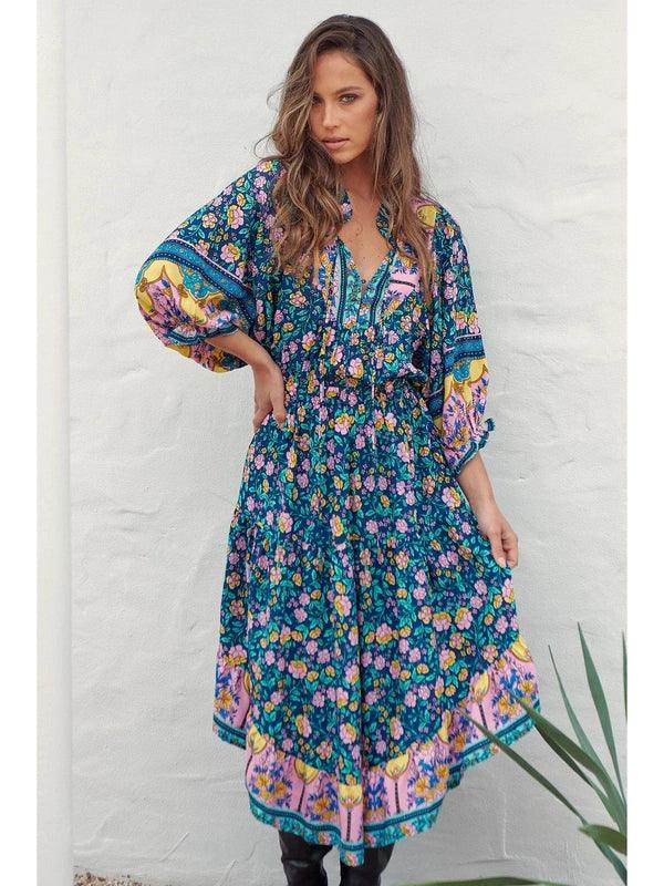 Cerise Print Slate Midi by Jaase