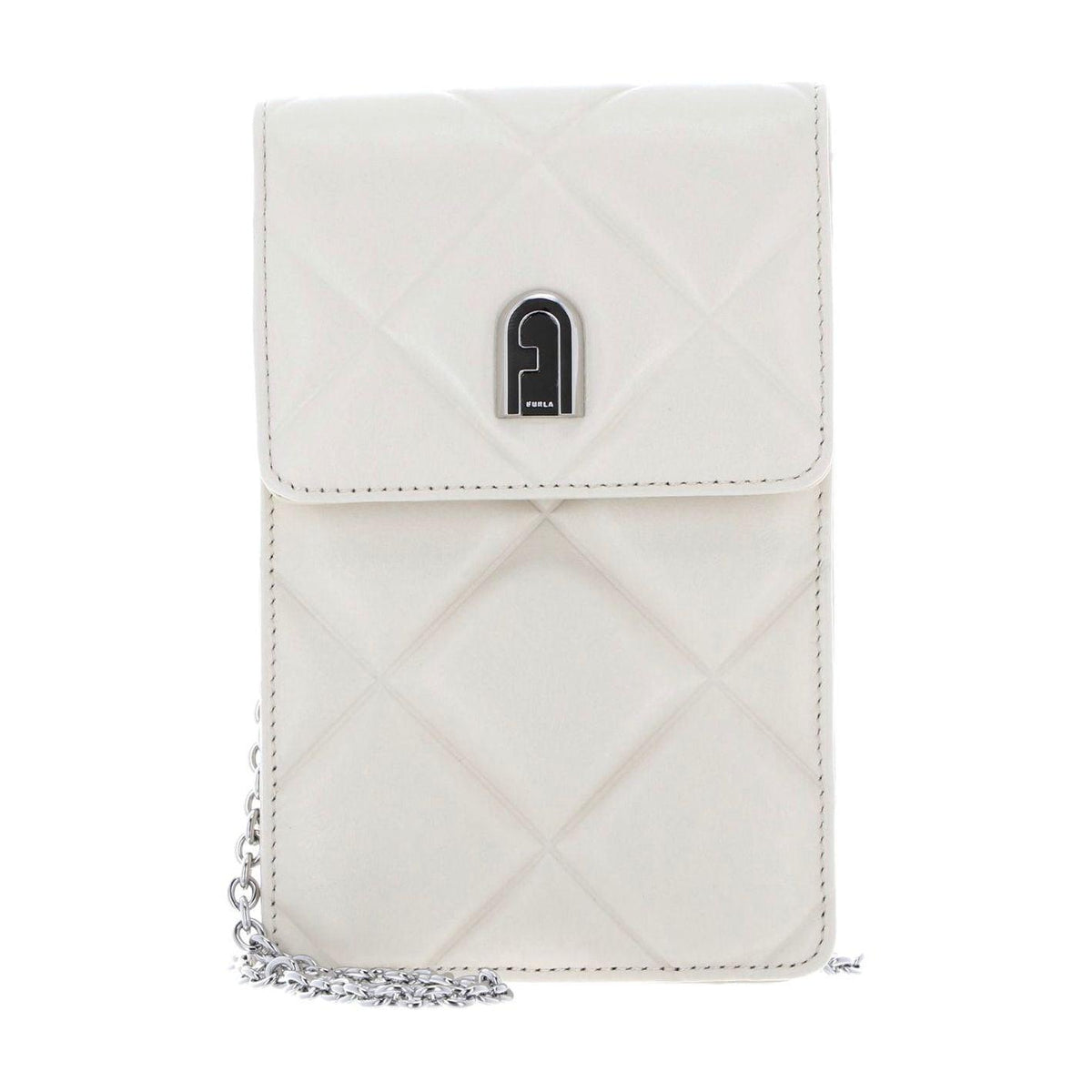 Furla 1927 Mini Vertical Crossbody Bag White Cotton