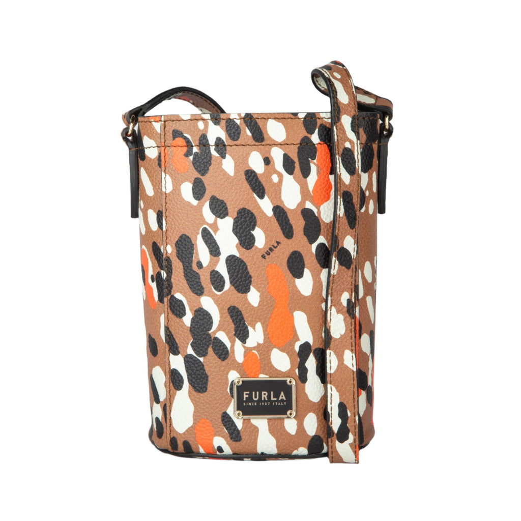 Furla Mini Crossbody Bucket Bag - Brown Leopard - AUSOUTLET.com.au