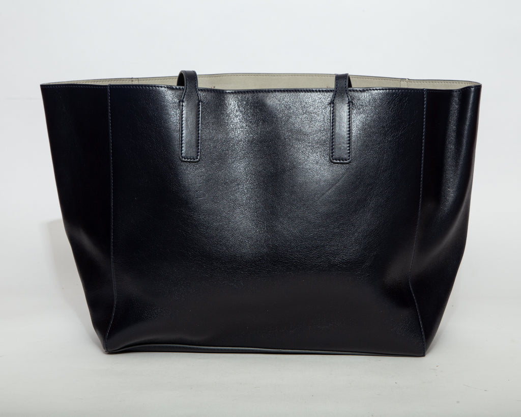 ANYA HINDMARCH Perforated Leather Tote - Dark Blue