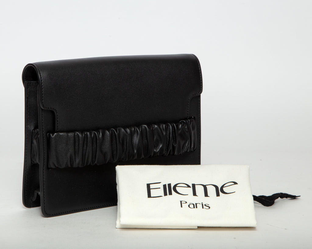 ELLEME Dimple Leather Crossbody Bag - Black