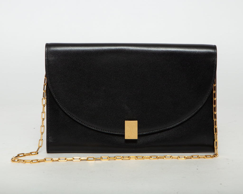 VICTORIA BECKHAM Leather Chain Clutch Bag - Black