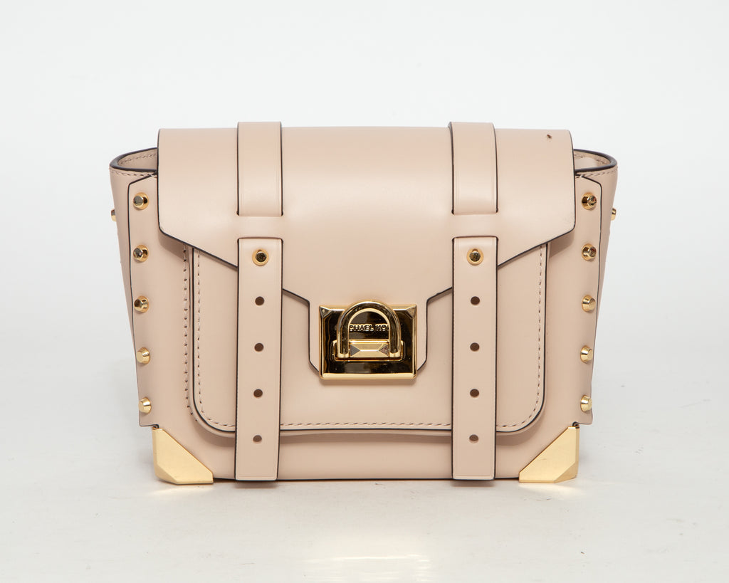 MICHAEL MICHAEL KORS Studded Matte-Leather Shoulder Bag - Cream