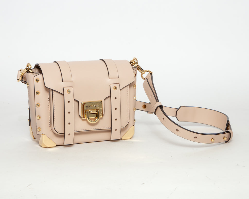 MICHAEL MICHAEL KORS Studded Matte-Leather Shoulder Bag - Cream