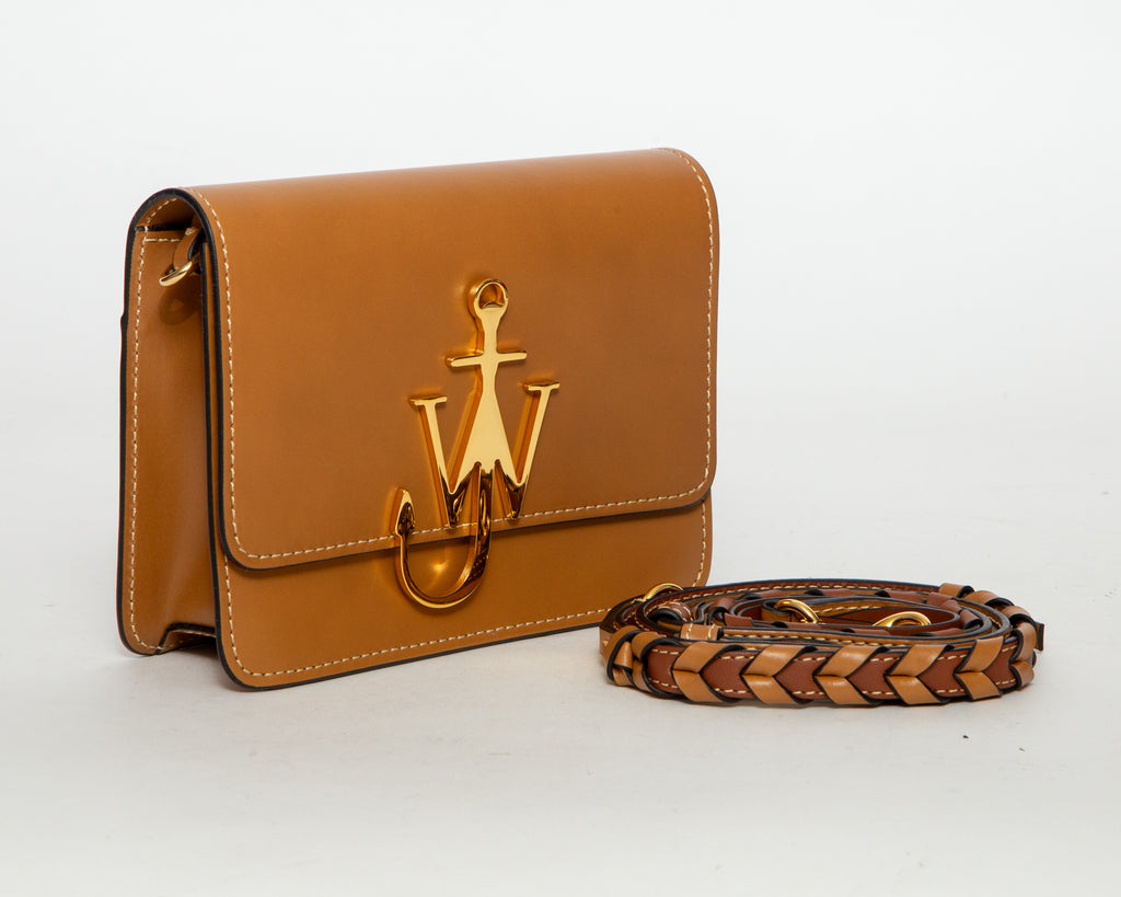 JW ANDERSON Braided Leather Mini Crossbody Bag - Brown