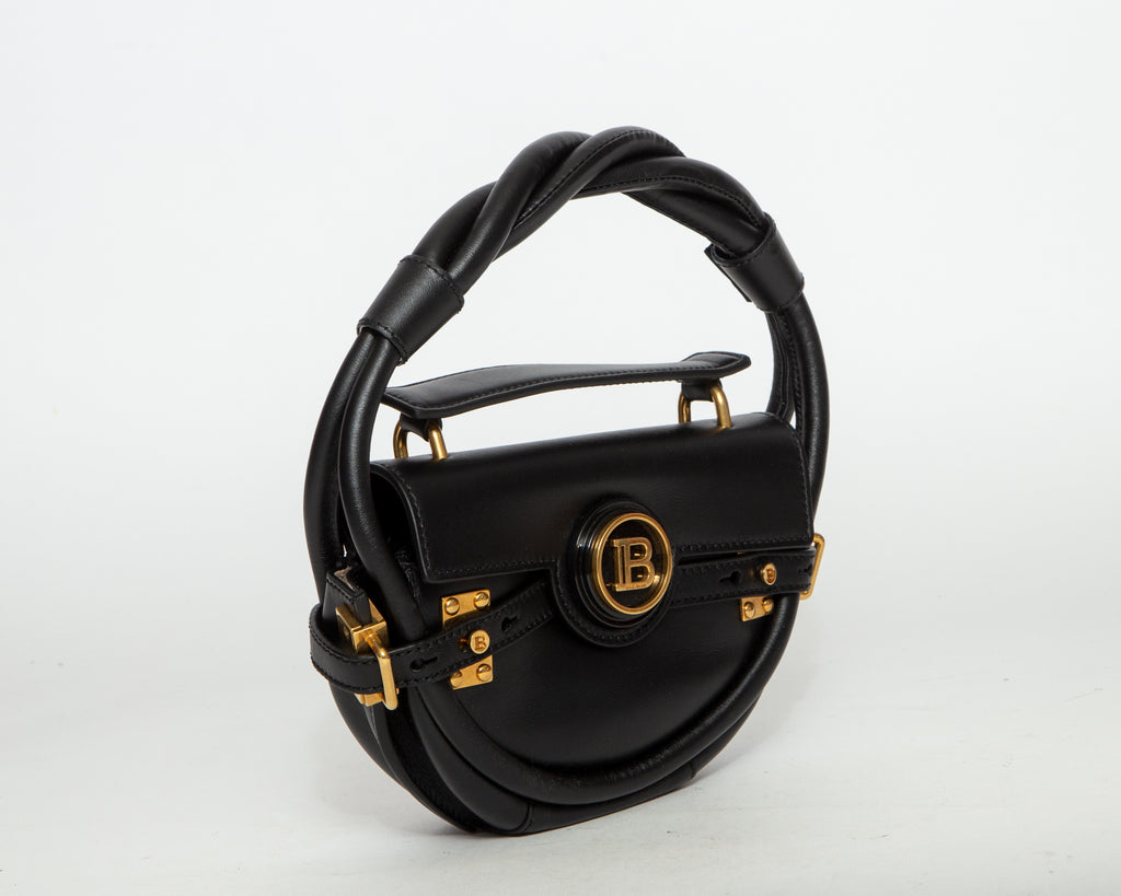 BALMAIN B-Buzz 23 Leather Shoulder Bag - Black