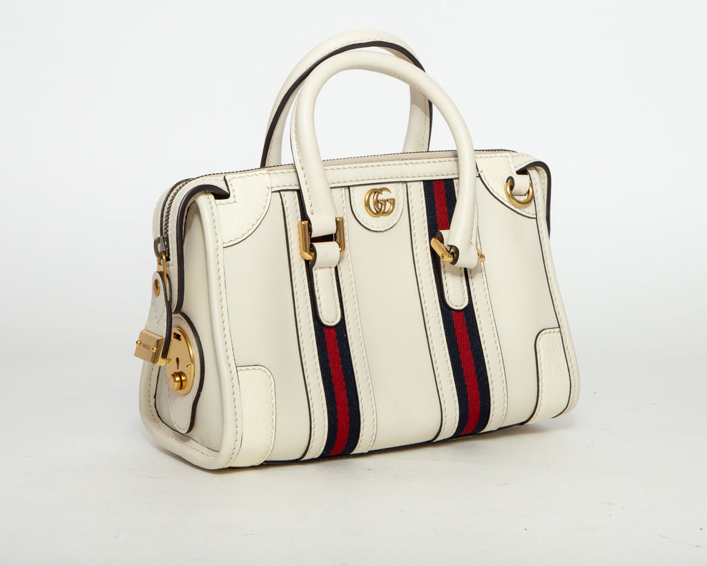 GUCCI Interlocking G Bowler Bag - Ivory/Multicolor