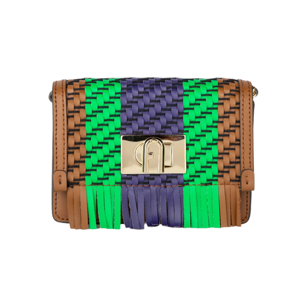 Furla 1927 Micro Crossbody Bag - Brown, Purple & Green - AUSOUTLET.com.au