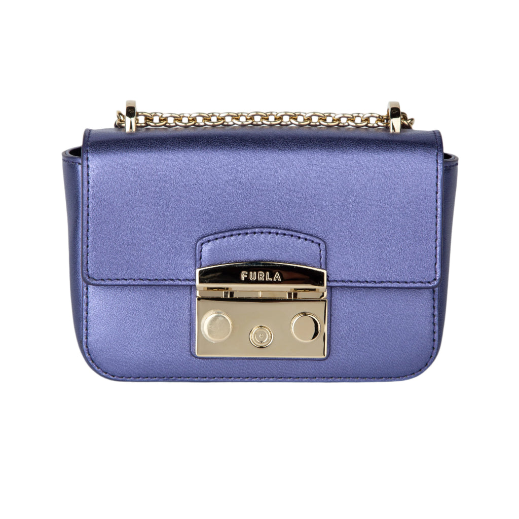 Furla Metropolis Mini Crossbody - Vitello Roma - Uni Vibe Blue - AUSOUTLET.com.au