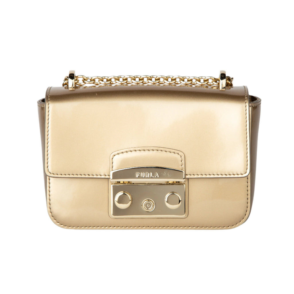 Furla Metropolis Mini Crossbody - Vitello Roma - Uni Champagne - AUSOUTLET.com.au