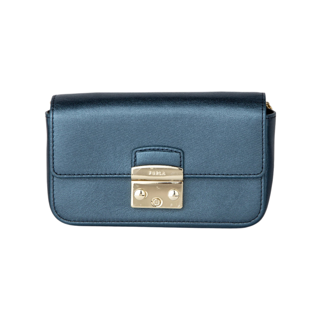 Furla Metropolis Mini Crossbody - Vitello Roma - Uni Midnight - AUSOUTLET.com.au