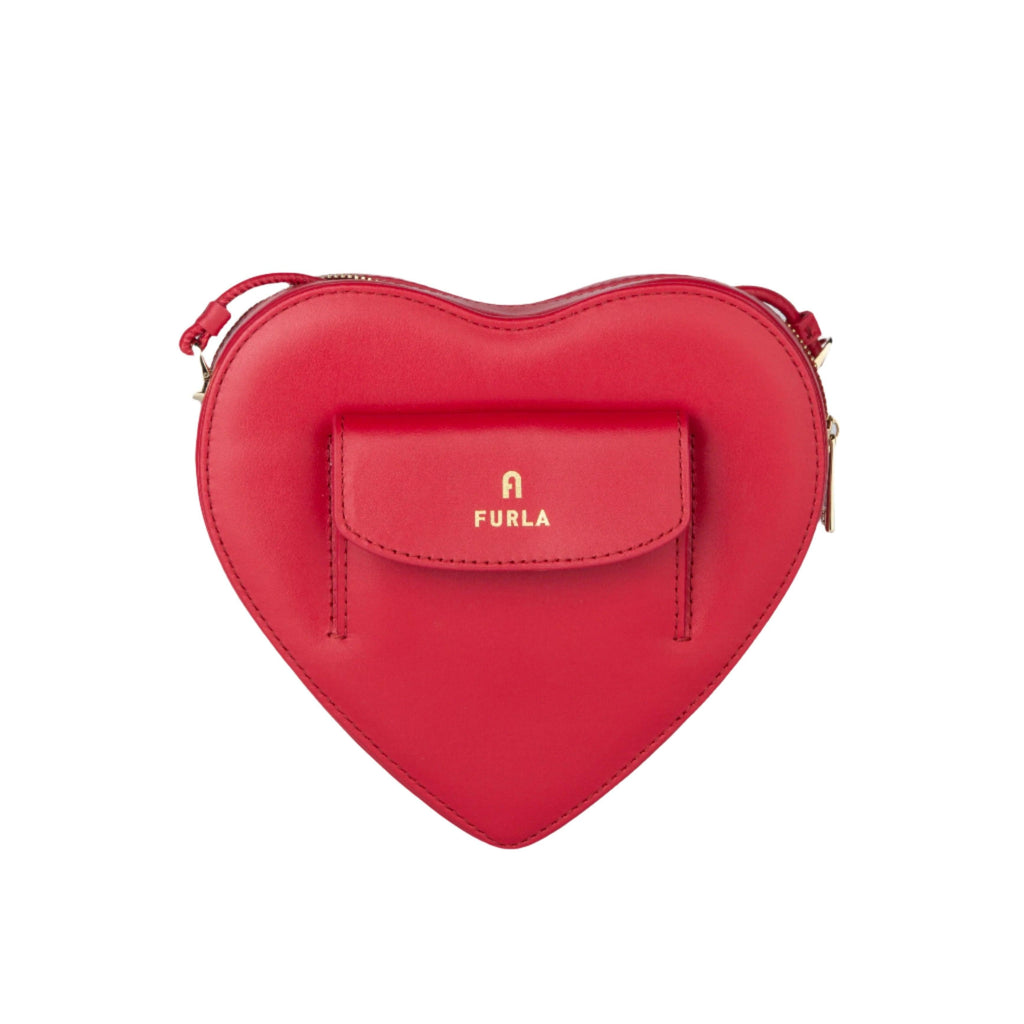 Furla Camelia Heart Mini Crossbody - Red - AUSOUTLET.com.au