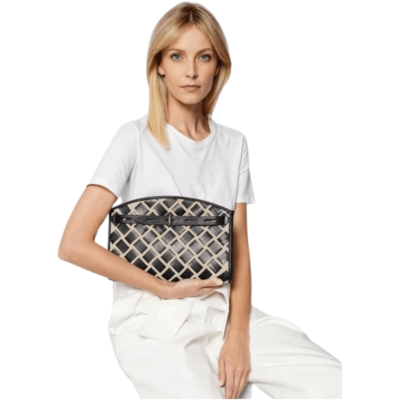 Furla Margherita Large Envelope - Juta + Nero - AUSOUTLET.com.au