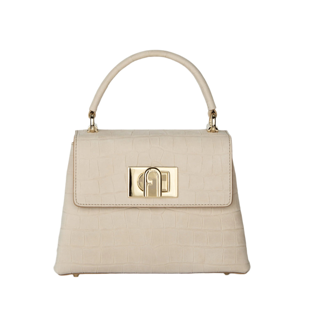 Furla 1927 Mini Top Handle - Beige + Light Gold - AUSOUTLET.com.au