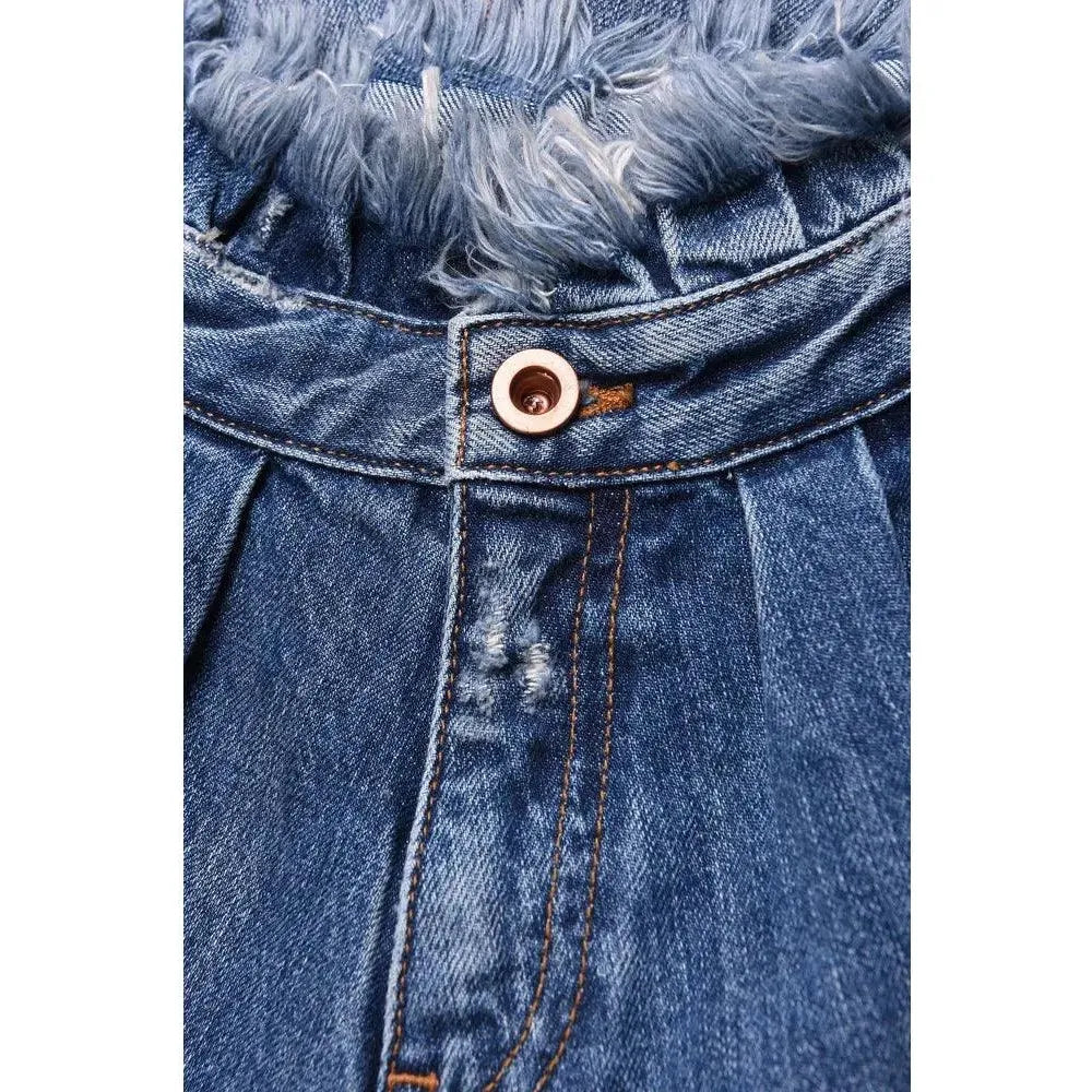 Diesel Girls Blue Long Denim Skirt with Stitching Design - AUSOUTLET.com.au