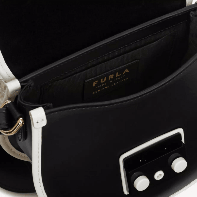 Furla Metropolis Mini Round Crossbody Bag - Nero Talco - AUSOUTLET.com.au