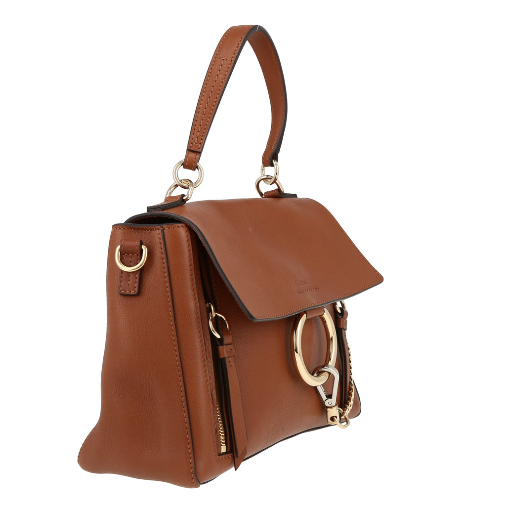 Chloé Faye Leather Shoulder Bag - Brown - AUSOUTLET.com.au