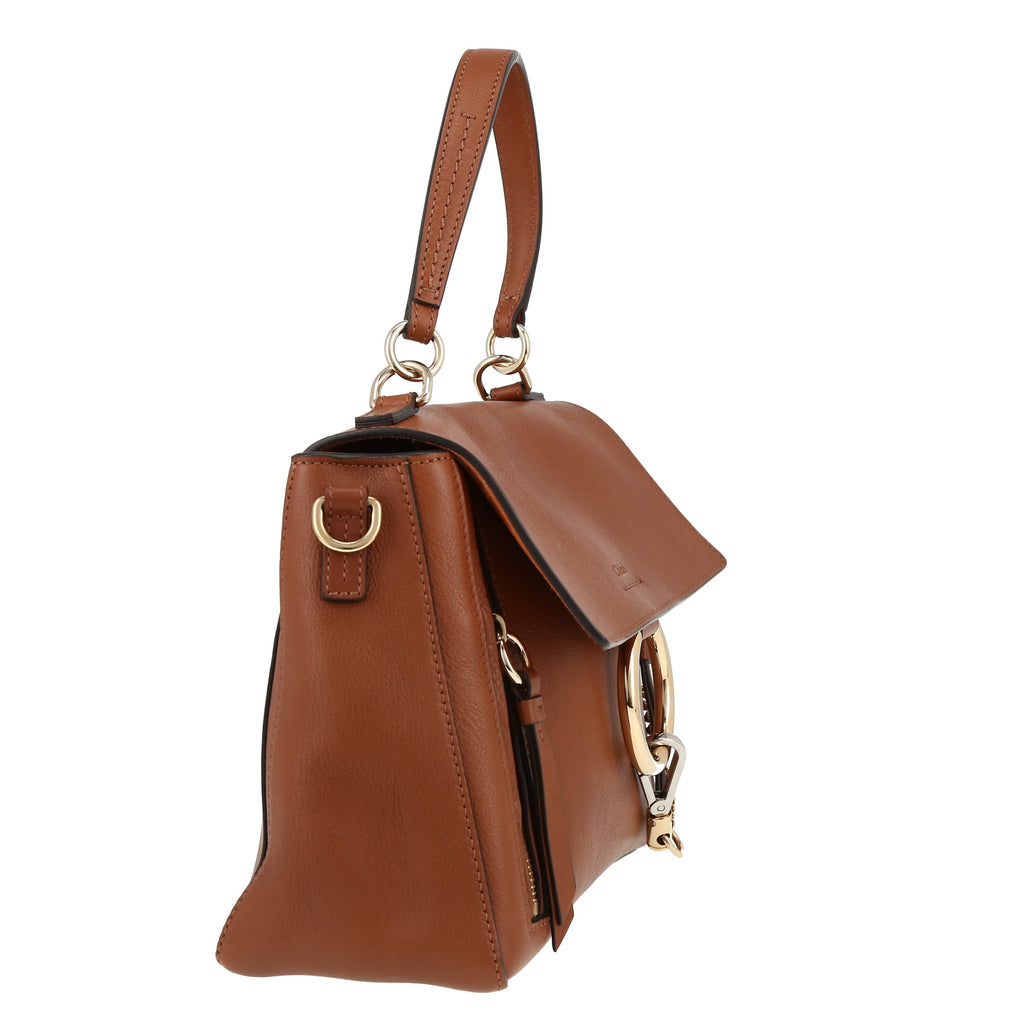 Chloé Faye Leather Shoulder Bag - Brown - AUSOUTLET.com.au