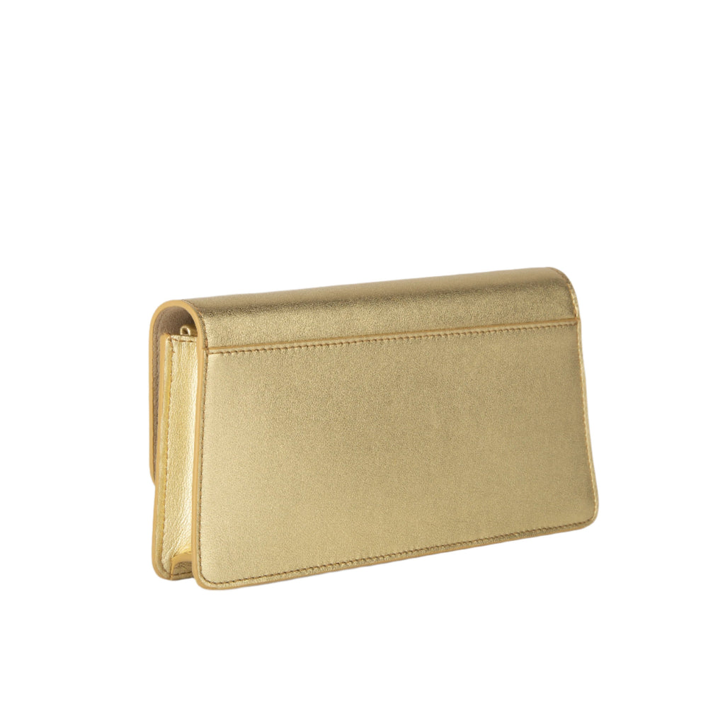 Furla Diamante Mini Shoulder Clutch Bag - Gold - AUSOUTLET.com.au