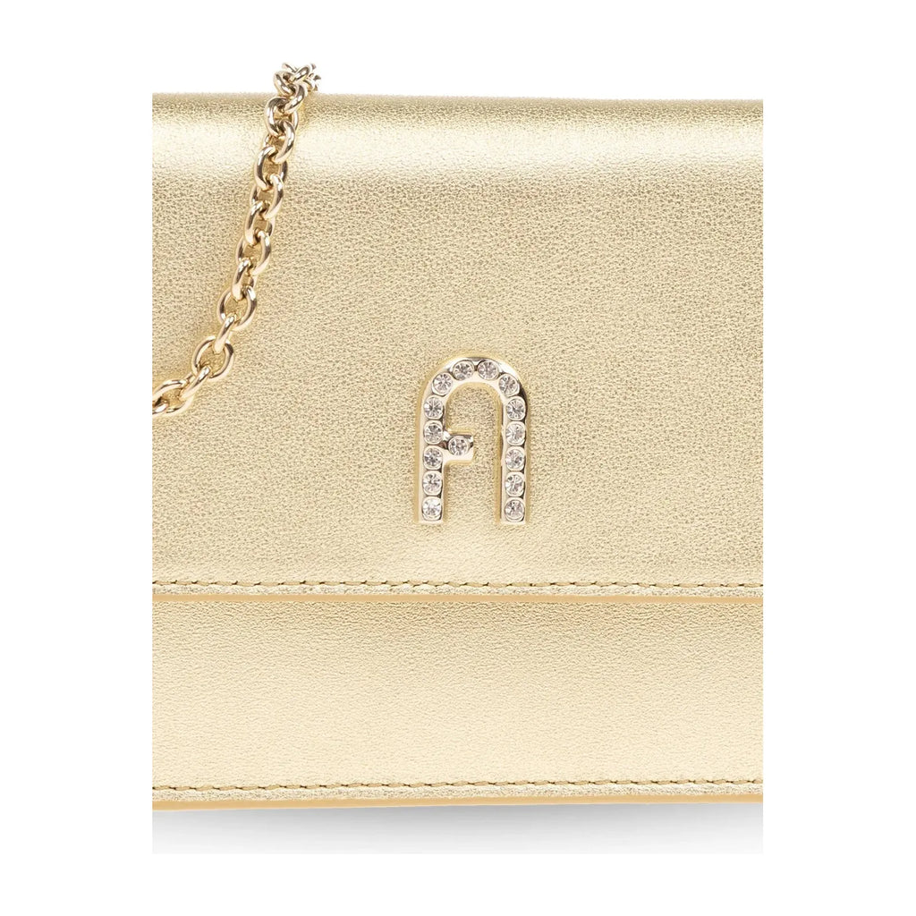 Furla Diamante Mini Shoulder Clutch Bag - Gold - AUSOUTLET.com.au