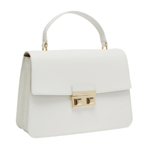 Furla Bella Small Top Handle Bag- Talco White - AUSOUTLET.com.au