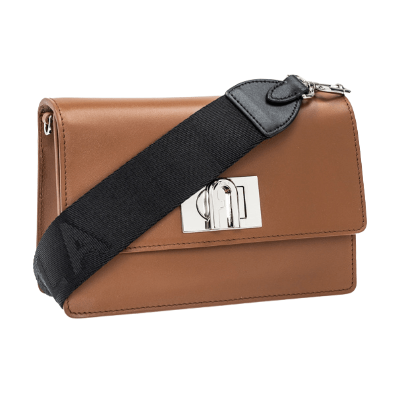 Furla 1927 Mini Crossbody Bag - Cognac - Nero - AUSOUTLET.com.au