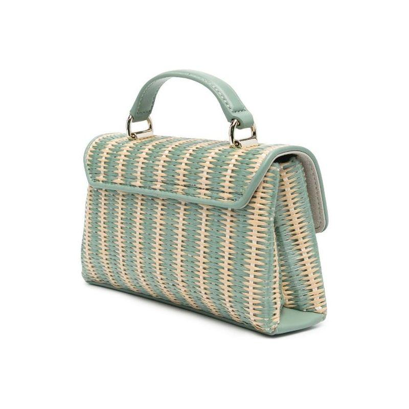 Furla 1927 Mini Crossbody Top Handle Raffia Bag - Mineral Green - AUSOUTLET.com.au