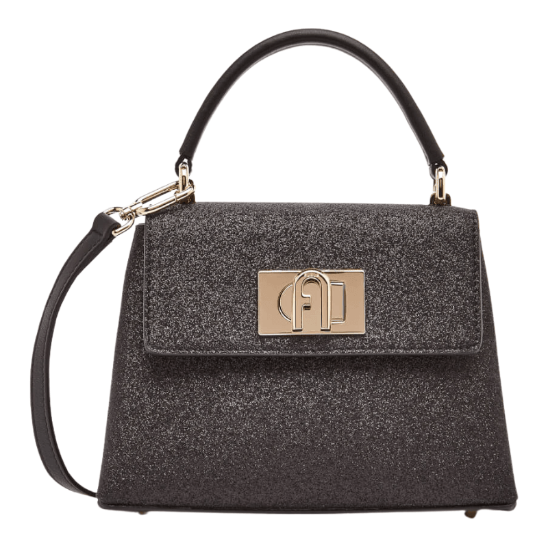 Furla 1927 Mini Top Handle - Nero + Microglitter - AUSOUTLET.com.au