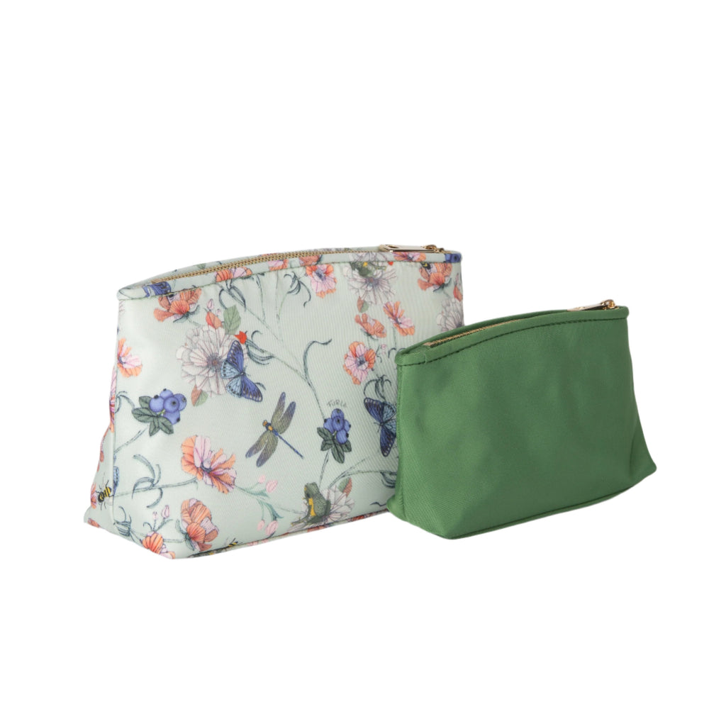 Furla Camelia Cosmetic Case Set - St. Rose Green - AUSOUTLET.com.au