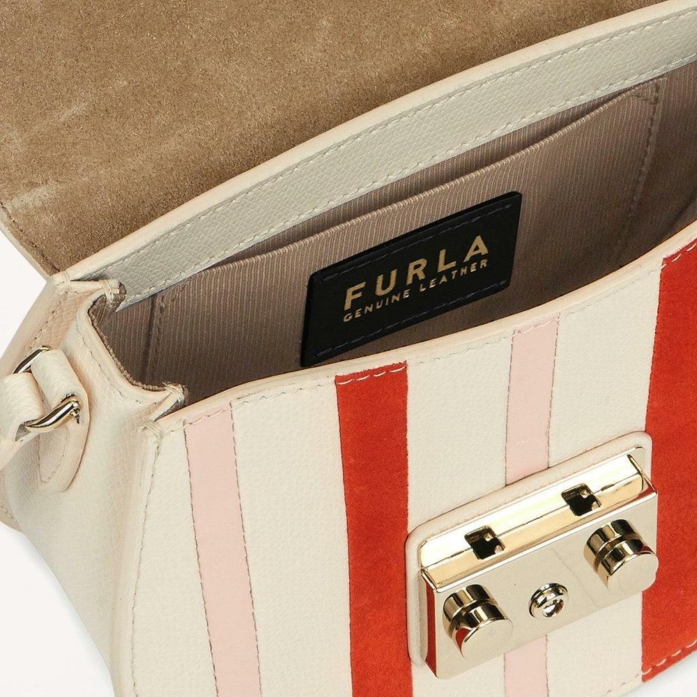 Furla Metropolis Mini Crossbody Round - Tangerine + Beige - AUSOUTLET.com.au