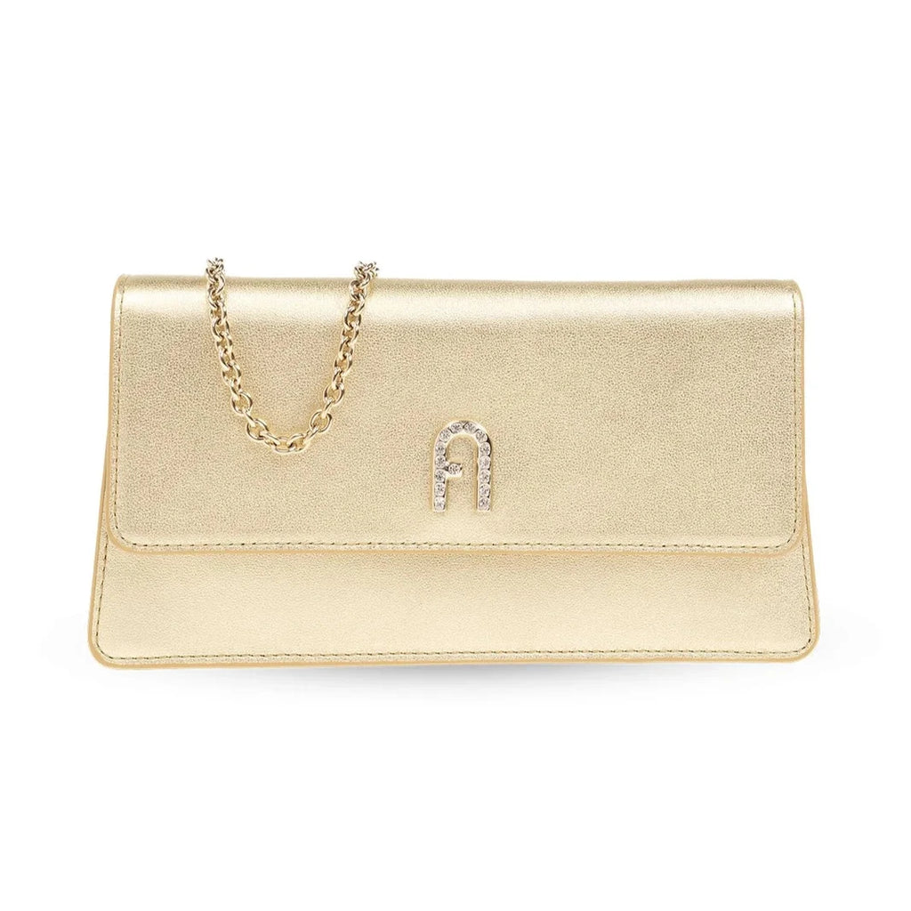 Furla Diamante Mini Shoulder Clutch Bag - Gold - AUSOUTLET.com.au