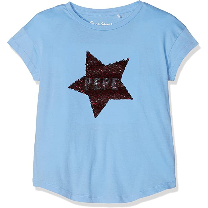 Pepe Jeans Teen Julieta T-Shirt with Sequin Star in Blue – AUS OUTLET