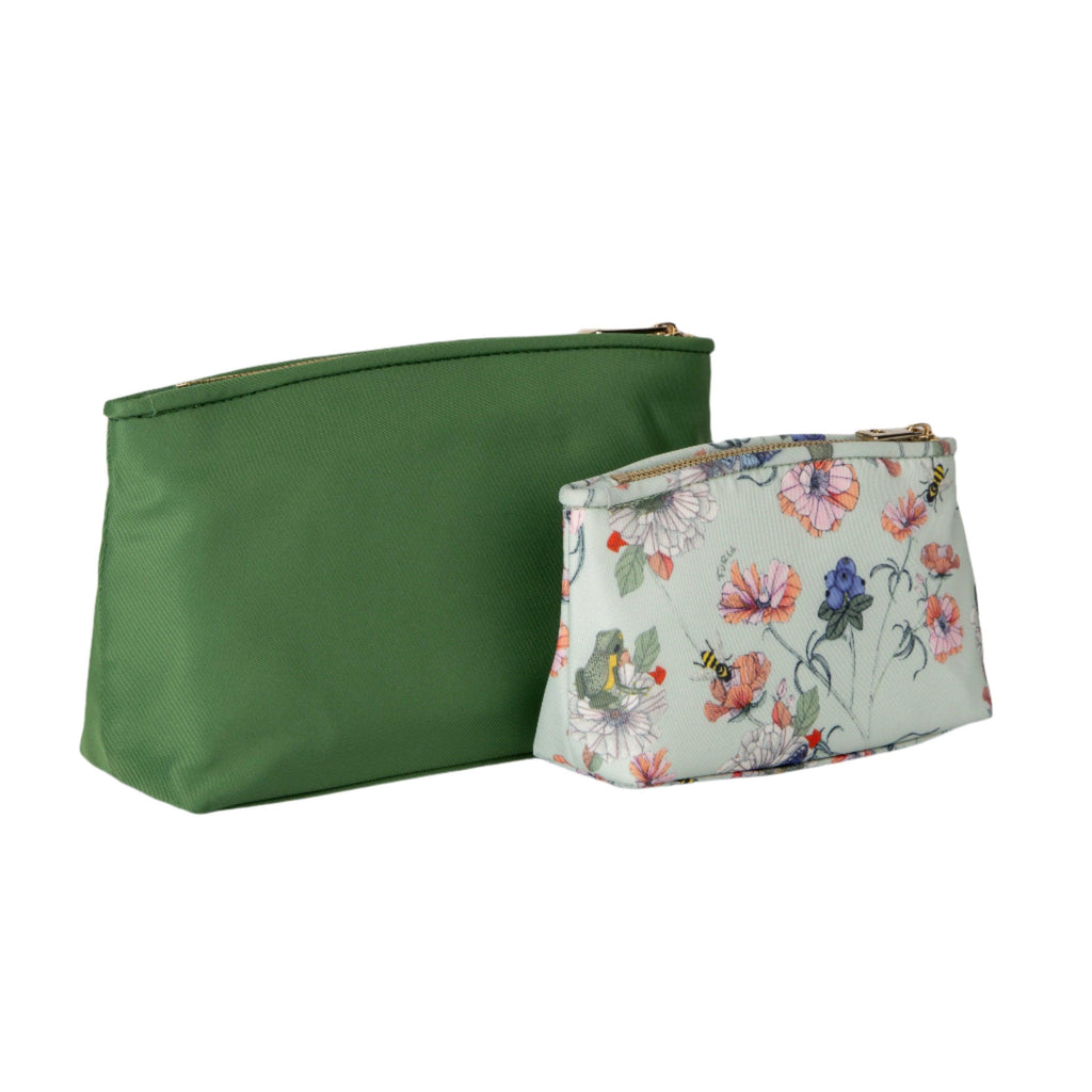 Furla Camelia Cosmetic Case Set of Two - Olive - AUSOUTLET.com.au