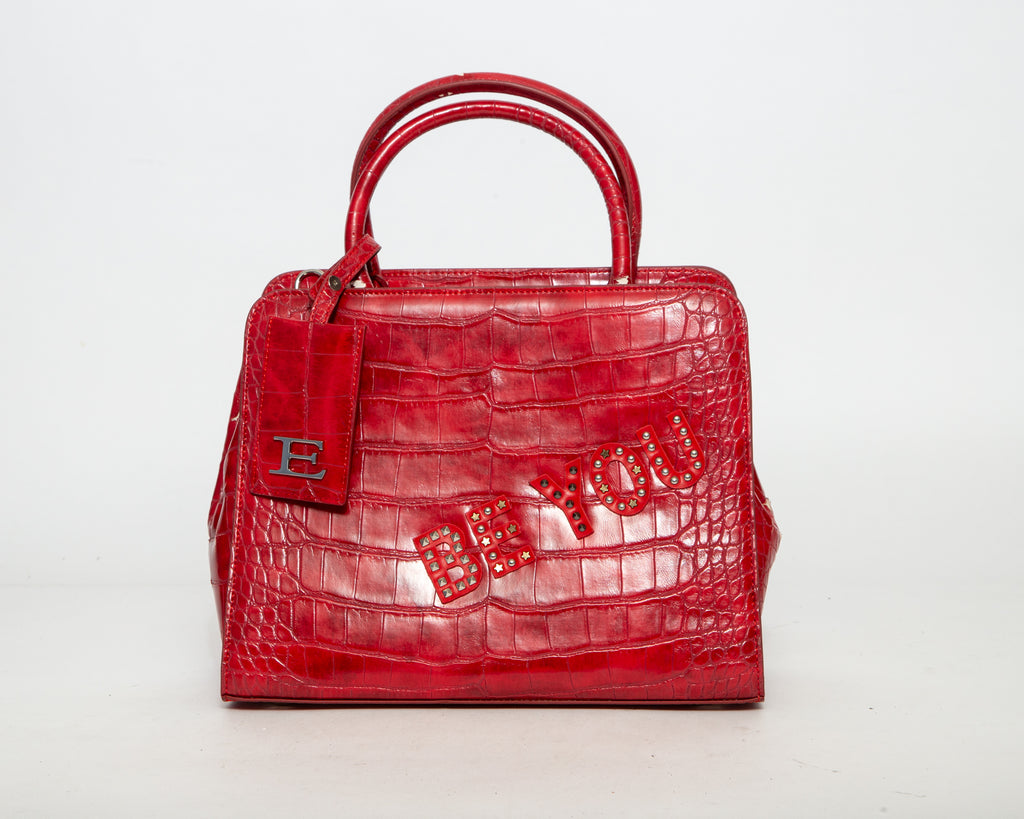 ERMANNO DI ERMANNO SCERVINO Croc-Print Tote Bag - Red