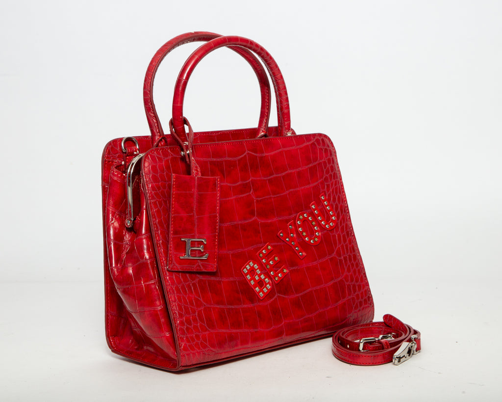 ERMANNO DI ERMANNO SCERVINO Croc-Print Tote Bag - Red