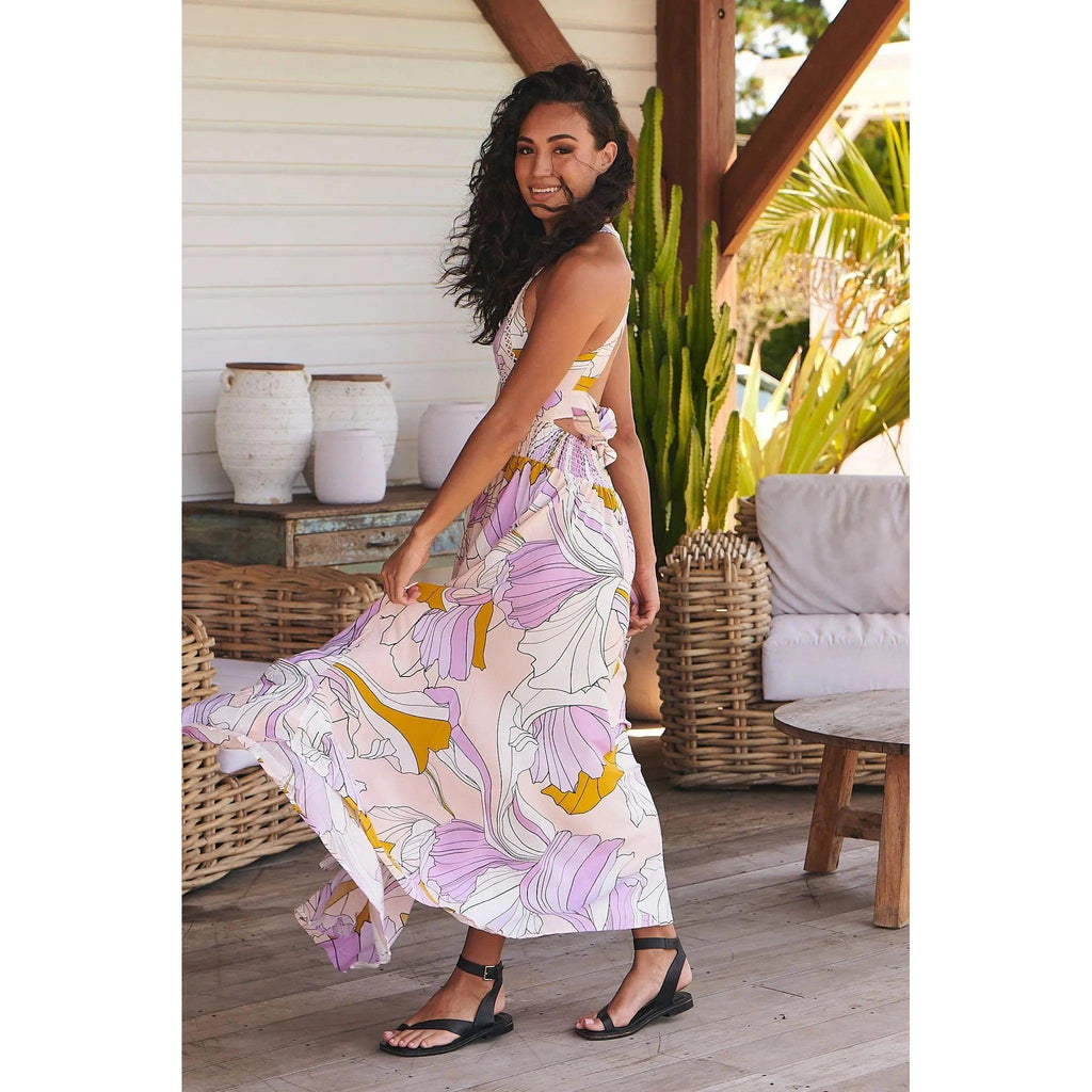 JAASE Endless Summer Lavender Swirl Maxi Dress - AUSOUTLET.com.au