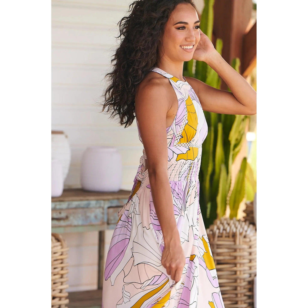 JAASE Endless Summer Lavender Swirl Maxi Dress - AUSOUTLET.com.au