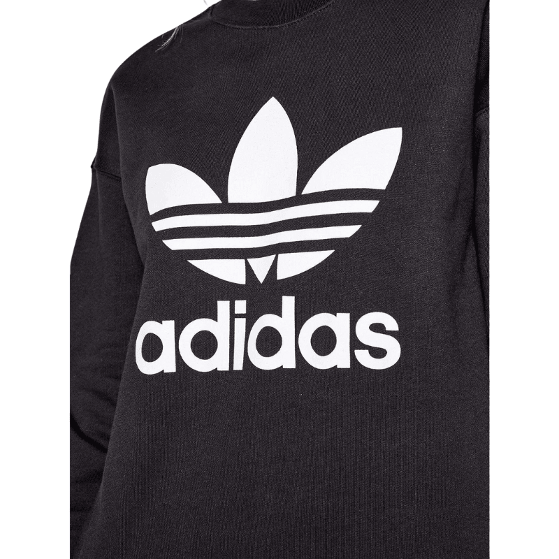 Adidas Womens Black Trefoil Crew Sweatshirt - AUSOUTLET.com.au