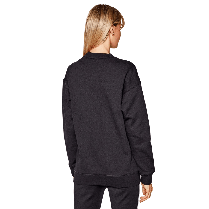 Adidas Womens Black Trefoil Crew Sweatshirt - AUSOUTLET.com.au