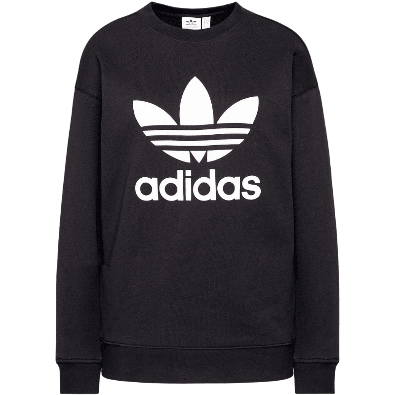 Adidas Womens Black Trefoil Crew Sweatshirt - AUSOUTLET.com.au