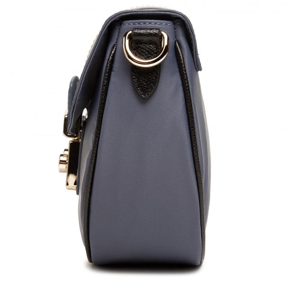 Furla Metropolis Mini Round Crossbody Bag - Blue Denim Nero Crystal - AUSOUTLET.com.au