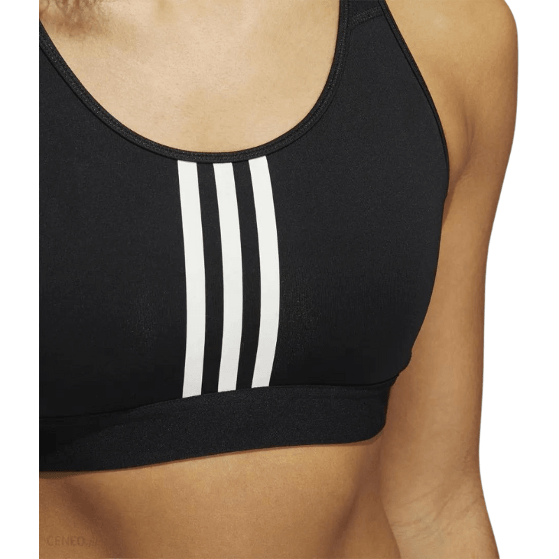 Adidas Womens Don't Rest Alphaskin 3 Stripes Black Sport Bra - AUSOUTLET.com.au