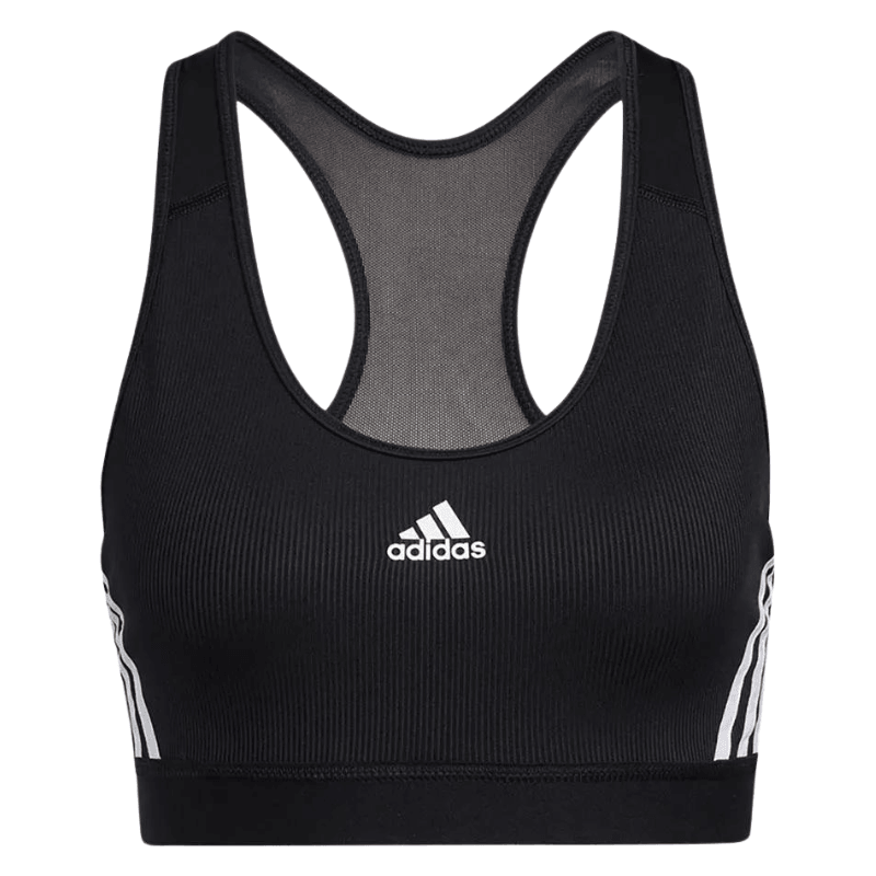 Adidas Womens Believe This 3-Stripes Medium Support Rib Bra - AUSOUTLET.com.au