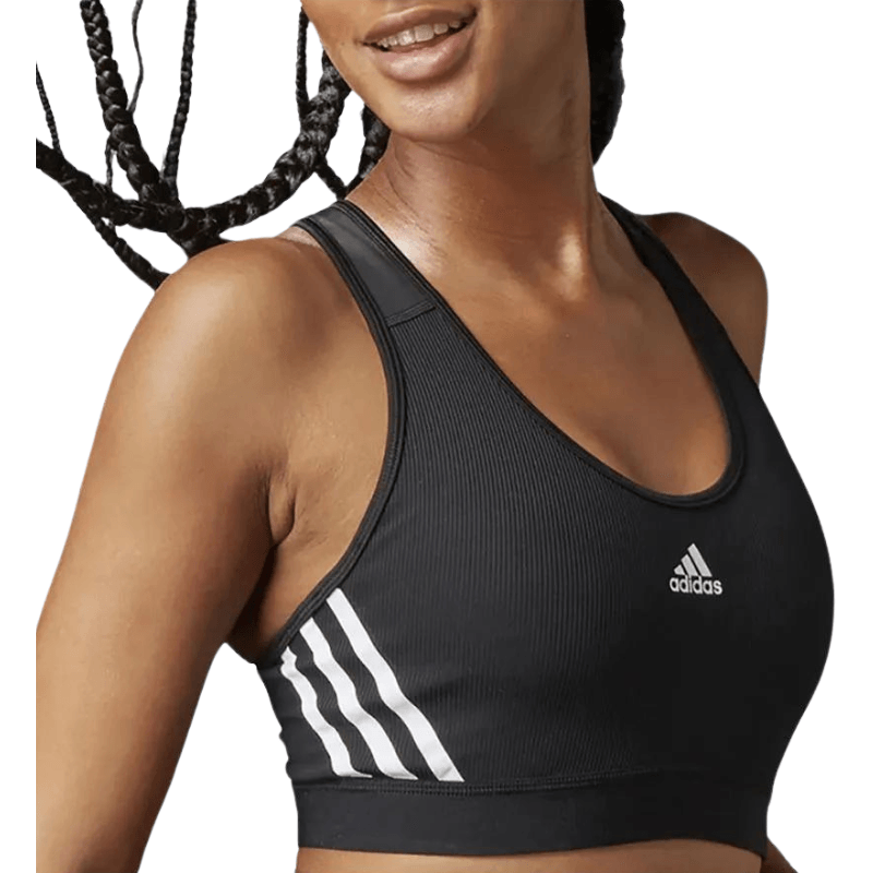 Adidas Womens Believe This 3-Stripes Medium Support Rib Bra - AUSOUTLET.com.au