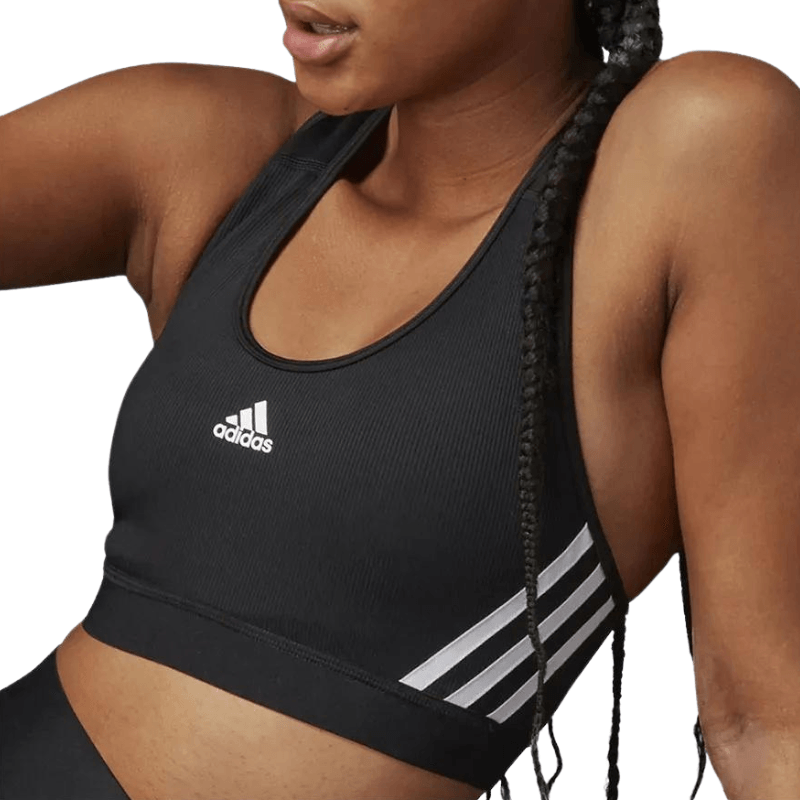 Adidas Womens Believe This 3-Stripes Medium Support Rib Bra - AUSOUTLET.com.au