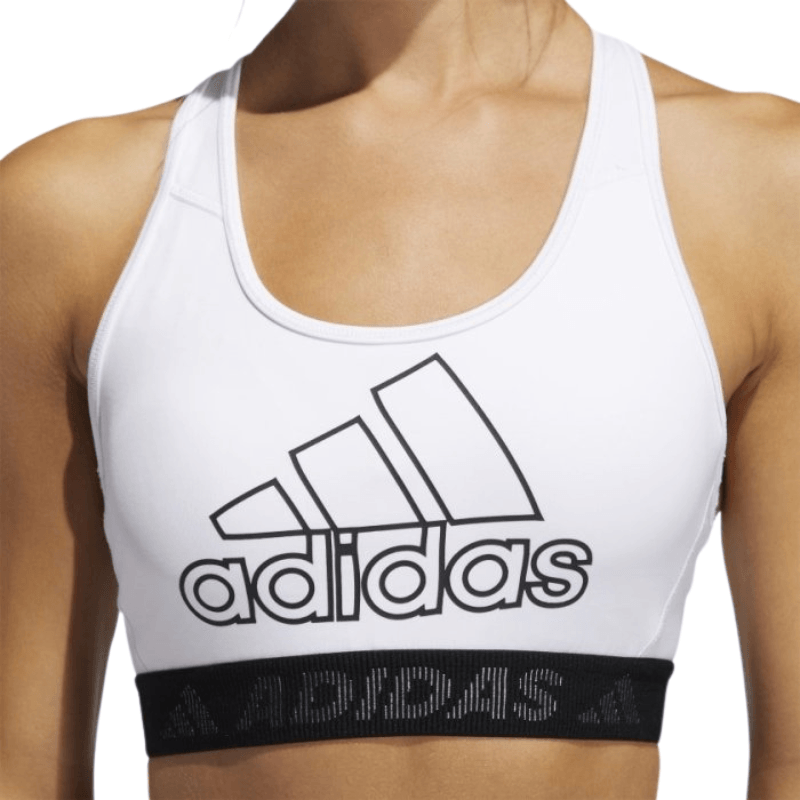 Adidas Womens Don't Rest Badge of Sport Bra in White - AUSOUTLET.com.au