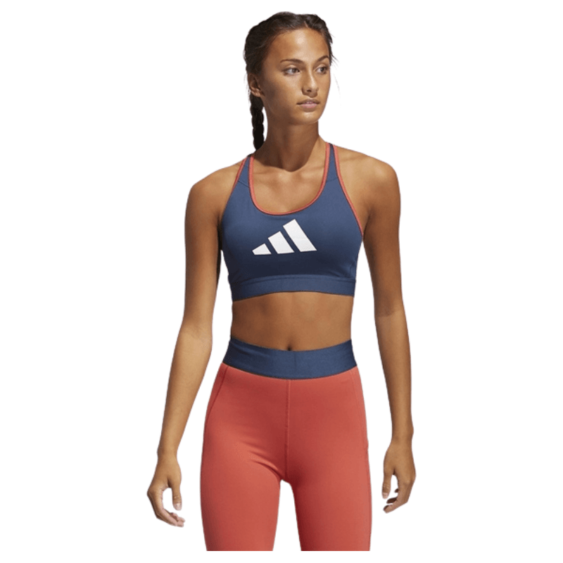 Adidas Womens Blue Sport Bra - AUSOUTLET.com.au