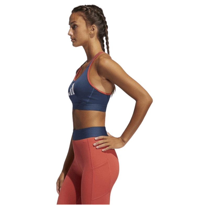 Adidas Womens Blue Sport Bra - AUSOUTLET.com.au